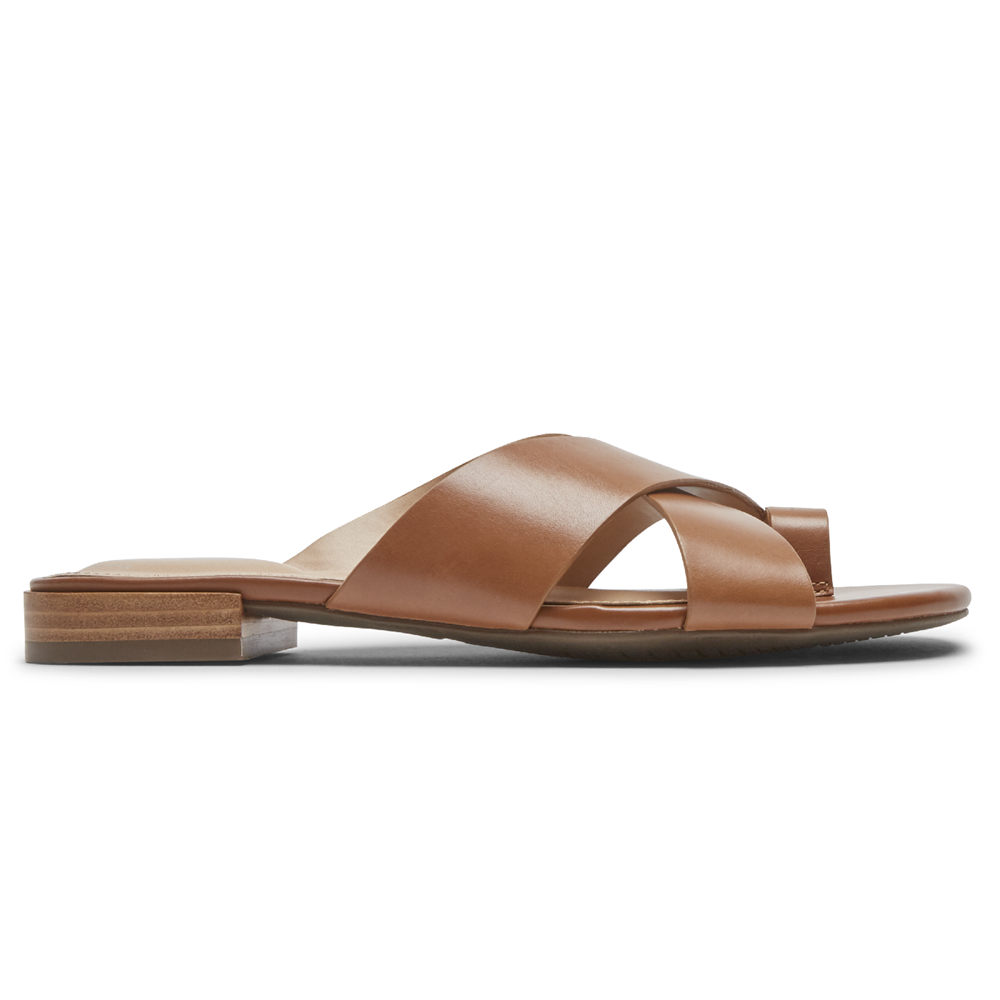 Rockport Womens Thongs Brown - Total Motion Zosia Toe - UK 439-RXLCUP